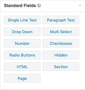 Screenshot of standard forms