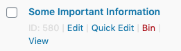 Screenshot of news item in news menu