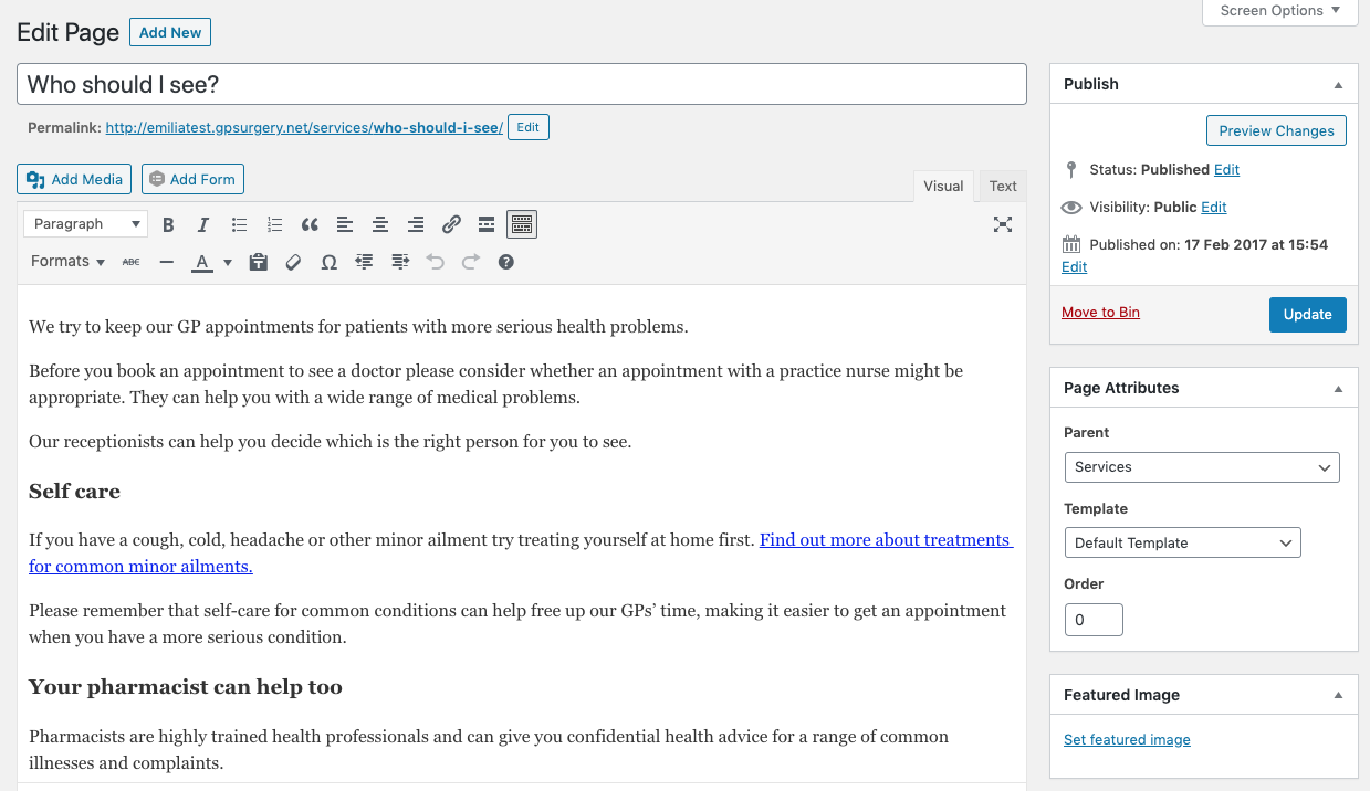 Screenshot of the editor