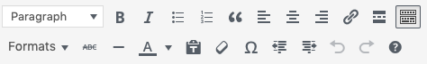 Screenshot of the toolbar in the editor