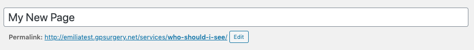 Screenshot showing my title change in the editor