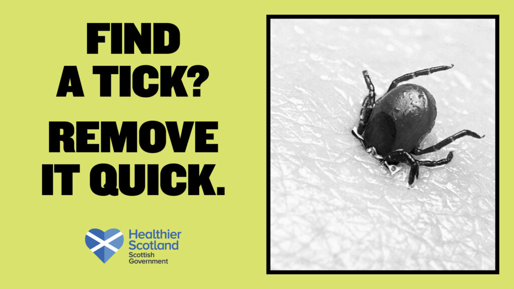 Find a tick? Remove it quick.
