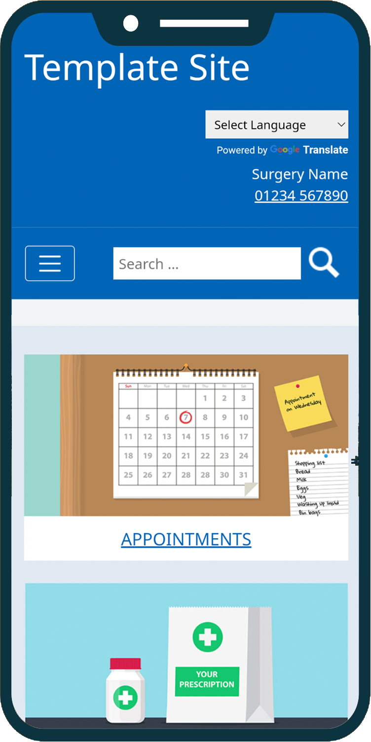 Classic NHS GP website template, compliant and easy to use.