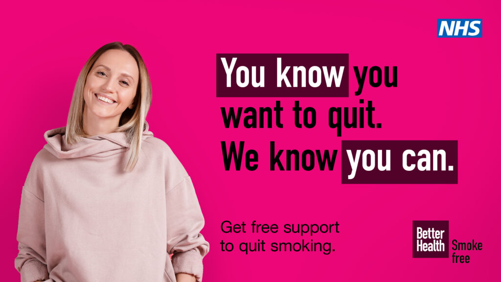 You know you want to quit. We know you can. Get free support to quit smoking.